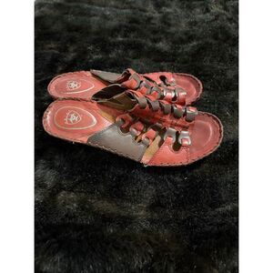 ARIAT Red Leather Sandals Size 9 strappy huaraches shoes